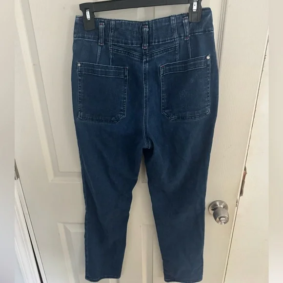 Maeve by Anthropologie Wide-Leg Cropped Denim Pants Size 30 Dark Wash - Picture 5 of 14